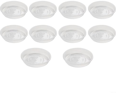 10 sottovasi rotondi in plastica trasparente per vasi da giardino, per interni ed esterni (13 cm)