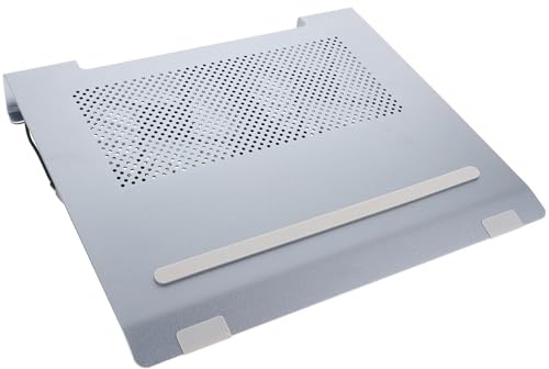 PRETYZOOM Laptop Cooling Pad 17.3 Inch Aluminum Alloy Cooling Stand with Dual 12cm Fans Hollow Design Comfortable Elevation Angle Rgb Light Effect Modern Appearance for Notebook PC