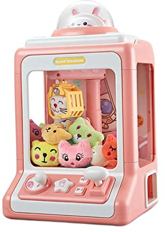 FytStycale Claw Machine Kinder Greifarm Automat DIY Elektrisch mit Lichteffekten Und Musik Zum Greifen von Puppen für Geschenk Spieleparty Zuhause, ROSA