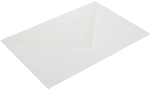 Transparente Briefumschläge DIN C5, 162 x 229 mm, ohne Fenster, 100 Stück | Nassklebung, Spitze Klappe, 90 g/m² Offset, Transparent-Weiß, Blanke Briefhüllen