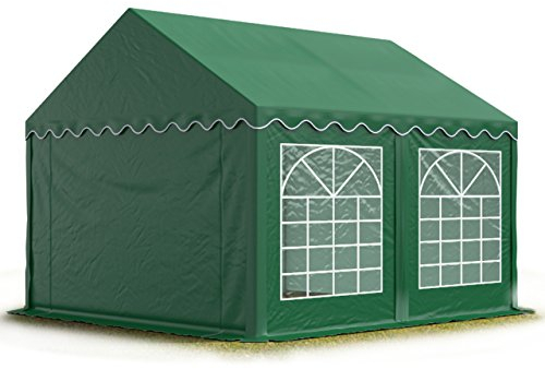 TOOLPORT Party-Zelt Festzelt 3x4 m Garten-Pavillon -Zelt PVC Plane 700 N in dunkelgrün Wasserdicht