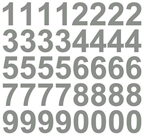 kleb-Drauf | 40 Zahlen, Höhe je 10 cm | Grau - matt | Wandtattoo Wandaufkleber Wandsticker Aufkleber Sticker | Wohnzimmer Schlafzimmer Kinderzimmer Küche Bad | Deko Wände Glas Fenster Tür Fliese