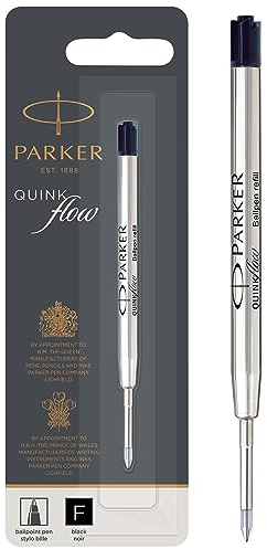 Parker Ballpoint Pen Refill | Fine Tip | Black QUINKflow Ink | 1 Count