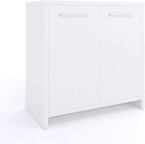 Vicco Waschbeckenunterschrank Weiß Kiko 58x60x33 cm - Unterschrank für das Badezimmer, Ideal zum Verstauen von Putzmitteln, Handtüchern & Pflegeprodukten