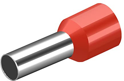 Heschen Lot de 100 bornes de câble E10-12, AWG8/10 mm², connecteur à sertir en cuivre, isolation vinyle, rouge