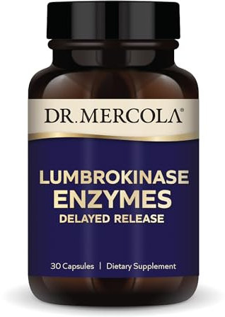 Dr. Mercola Lumbrokinase Enzymes Dietary Supplement, 30 Servings (30 Capsules), Supports Cognitive and Cardiovascular Health, Non GMO, Soy Free, Gluten Free