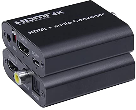 BolAAzuL Convertisseur Audio HDMI 4K/30Hz Extracteur Audio HDMI 1.4 vers SPDIF 5.1 Channel+Digital Coaxial+L/R avec EDID, HDMI Audio Extractor HDR 1080P/60Hz, pour TV Box PS5 DVD Home Cinéma