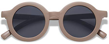 SOJOS Simpatici occhiali da sole rotondi per bambini Girls Boys Protezione UV400 SK5606 con Telaio Caffè/Lente Marrone