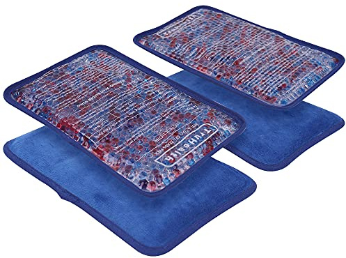 TruHealth Ice Packs for Injuries Reusable - Gel Bead Hot & Cold Compress for Swelling Relief, Soft Cooling Pad, 2-Pack, 7.5 x 5 in Velvet Covers