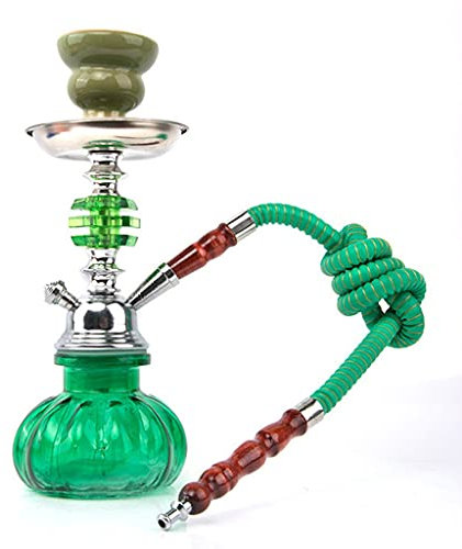 chicha Arabe 1 Tuyau Narguilé Ensemble de Kit Combiné, Ensemble Shisha, Bol a Narguilé Ensemble de Fumer pour La Famille Bar Club Fête Extérieur Café (Color : Green)