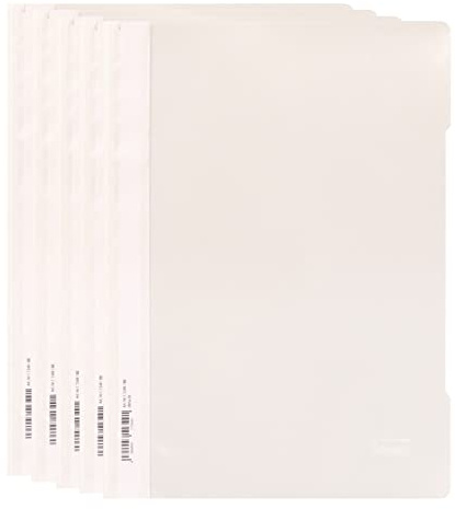 Idena 11349 - Schnellhefter DIN A4, aus PP, Stärke 250 µ, weiß, 5 Stück