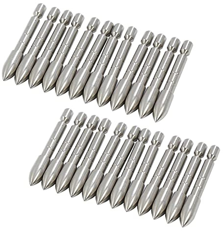 BICASTER Punte da tiro ID 4,2 mm per Punte di Freccia da incollare - 24 Pezzi (80grains)