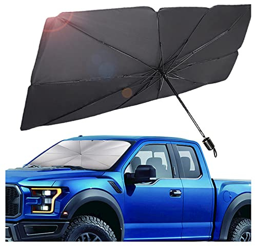 VAGURFO Car Sunshade Umbrella,Upgraded Windshield Cover Sun Shade,UV Reflecting Portable Front Window Cover,Universal Car Windshield Sunshades,UV Block for Front Windows,Fits Most Vehicles (55x 31)