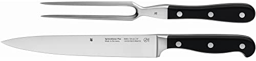 WMF Spitzenklasse Plus Tranchierset 2teilig, Made in Germany, 1 Messer geschmiedet, 1 Fleischgabel, Performance Cut, Spezialklingenstahl