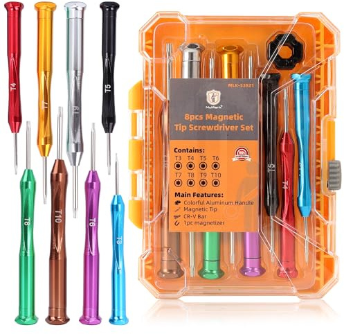 MulWark 8pc Mini Screwdriver Set - Magnetic Torx Screwdrivers Repair Kit for Electronics, Jewelry, Eyeglasses, Xbox Controller, iMac, Watch Screwdriver - Compatible Small Screwdriver Set