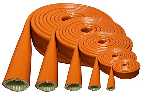 2m Silikon-Titan Hitzeschutzschlauch ID-Ø 15mm rot | VIELE LÄNGEN & GRÖSSEN 8-80mm | Schutzschlauch Silikonschlauch Kabelschlauch Isolierschlauch Schlauch Fiberglas Kälteschutzschlauch|Premium
