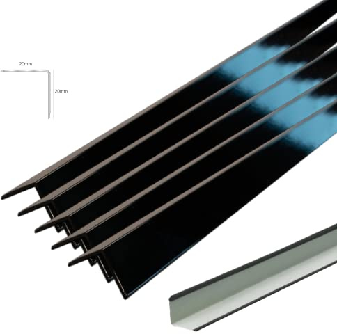 Pack of 5 Suspended Perimeter Trim 2.4m Long Suspended Ceiling Tiles Grid Rails Frames Black Suspension Wall Angle 12 Meter Total