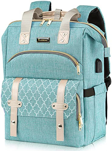 Mochila para mujer, mochila escolar para niñas y adolescentes con puerto de carga USB y compartimento para portátil, mochila de trabajo para ordenador portátil de 15,6 pulgadas, mochila informal para