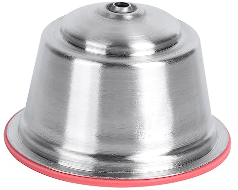 Edelstahl, Wiederverwendbar, Kaffeekapsel aus Stahl, Mehrfach Nachfüllbar mit Nestle Dolce Cup, Passend für Gusto MakerWhite (Rot)