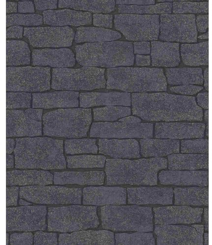 Erismann Tapete | Kollektion Imitations 2 | 10091-15 | Vliestapete | Stein/Beton | 0.53 x 10.05 m | Schwarz | Wohnzimmer | Flur | Büro | Küche | Wohnräume