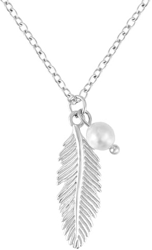 BONNYBIRD® Wasserfeste Edelstahl Feder Kette Damen in Silber, Gold & Roségold, Premium Halskette Damen mit Feder Anhänger, 100% Wasserfest & Hautverträglich BonnyFeather