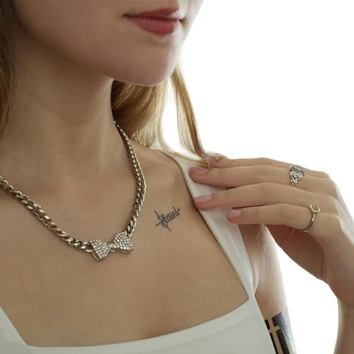 10 x Blessed Tattoo Set - 9 Motive in schwarz und rot - Temporary Body Tattoo (10)