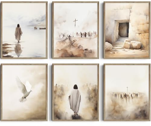 Jesus-Poster, Jesus-Bilder für die Wand, ungerahmt, 20,3 x 25,4 cm, Jesus-Gemälde, Jesus-Wanddekoration, Jesus-Wandkunst, christliche Wanddekoration, Jesus-Dekor