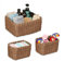 Relaxdays 3 paniers de Rangement, 2 Tailles différentes, pour l’Armoire ou l’étagère, Design tressé, Marron