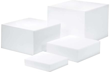 4 Pezzi Alzatine per Buffet Espositore a cubo Alzatine per nidificazione con Fondo Cavo Alzatine per Cibo per Tavolo da Buffet per Cibo Cupcake Brunch
