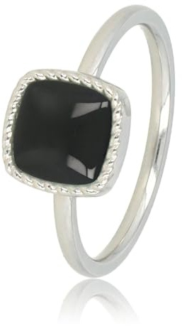 My Bendel - Kleiner Siegelring mit Onyx-Edelstein- Stylischer Ringe für Damen mit echter Edelstein - Bleibt schön und Verfärbt nicht - Stapeln Ringe - mit Luxuriösen Geschenkverpackung