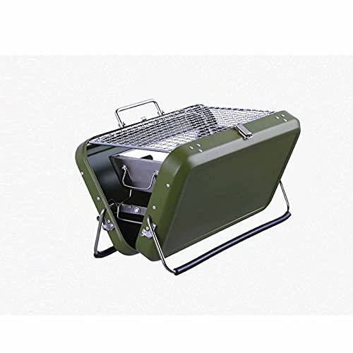 Parrilla de Barbacoa de Acero Inoxidable, Mini Barbacoa de carbón Plegable para 3 Personas, Parrilla Plegable (Verde Militar)