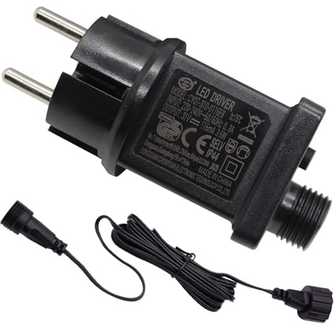 31 V3,6 W Power Supply Con Cavo Di Prolunga IP44 - Trasformatore per Basso Voltaggio LED Adapter for Christmas Lights, Fairy Lights