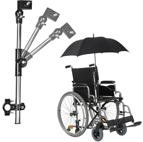 360° Adjustable Umbrella Mount Holder,Dual Direction Outdoor Bike Umbrella Mount Stand,Universal Umbrella Stand for Mobility,Patio,Scooter,Stroller,Wheelchair, Beach Chair