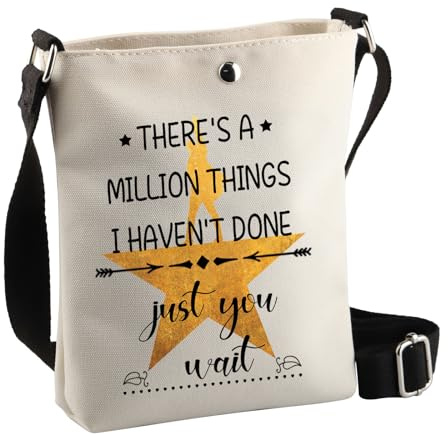 PLITI Hamilton Broadway Sac à bandoulière musical avec inscription « There's A Million Things I Haven't Done Just You Wait », Million Things Cbagu, 8×7.5×1.8inches