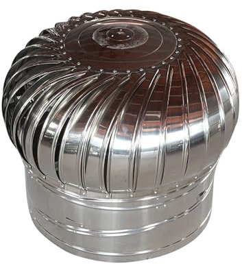 SARKEY Aspiratore Comignolo Girevole in Acciaio Inox, Estrattore di Fumo Rotante Alimentato dal Vento, Aspiratore Fumi Cima A Sfera Girevole per Canna Fumaria, Impianti di Scarico(600mm/23.6in)