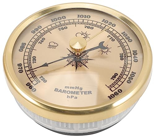 BESPORTBLE Dial Aneroid Barometer Thermometer Adjustable Home Weather Forecasting Tool Wall Hanging Indoor Barometer for Accurate Pressure Measurement