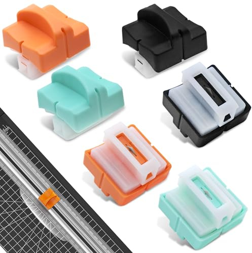 AIFUDA Trimmer-Schneidklingen, 6 Stück Papierschneider-Ersatzklingen für Papierschneider, federbelastetes Sicherheitsdesign
