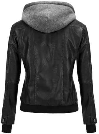 Giacca Pelle Donna Marrone- Giubbotto Di Similpelle- Chiodo Giacca In Ecopelle Borchiata Giacchetta Casual Biker Motociclista Leggera Nera Comoda Giacca Mezza Stagione Donna Giubbotto Estivo Giubbotto