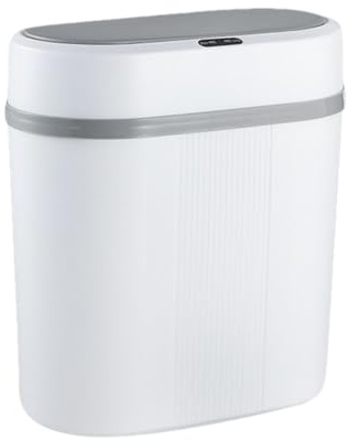 XUQEAYWD 12L Poubelle Électrique, Poubelle Automatique Sans Contact, 27x15x30CM, Blanc, Capacité 12L, Capteur de Mouvement, Pour Salle de Bain, Salon, Bureau