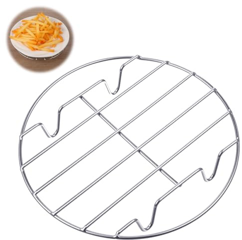 XLIUAX Runder Dampfgarer Einsatz, 17cm Edelstahl Dampfgarer Einsatz für Dampfplatte für Schnellkochtopf Heißluftfritteuse Topf Kochen Kühlen Dämpfen Backen Braten