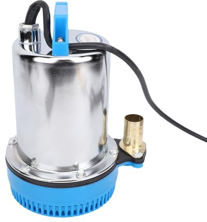 HELEVIA Pompa Sommergibile 12 V, Uscita 1 Pollice 8m Sollevare le Pompe Dell'acqua di Irrigazione a Flusso Grande con Cavo 7 M, per L'acquacoltura del Giardinaggio