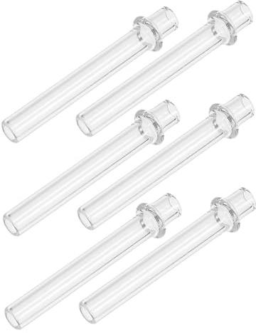 MOTHNUR Lot de 6 supports de mèche en verre - 4 mm de diamètre x 25 mm de long - Pour lampes à huile - Résistants à la chaleur - Flamme uniforme