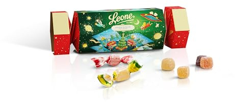 Leone dal 1857 - Cracker di Natale Leone - Gelatine di Frutta Assortite - Caramelle Vegane e Senza Glutine 150g - Dolci Scrigni Incantati - Idee Regalo