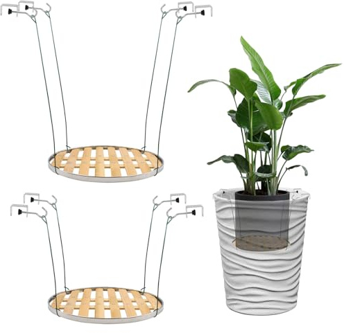 QoTang 6 pièces Inserts de Fleurs avec Fil de Fer pour Grands Pots,Insert de Jardinière Rond avec Trous de Drainage Rehausseurs de Plantes pour Intérieure et Extérieure,23,5 cm/27,5 cm/31,5 cm