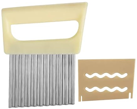 Njidher Tagliapatate Acciaio - Affettatrice Patate Ondulate,Strumento Da Cucina Design Dentellato Preparazione Patatine Fritte Frutta Verdura