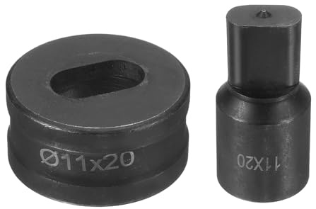 QUARKZMAN Emporte-Pièce Hydraulique 11x20mm Trou Ovale Acier 40Cr Kit de Poinçonnage Électrique pour CH70 Machine à Poinçonner Électrique, Noir