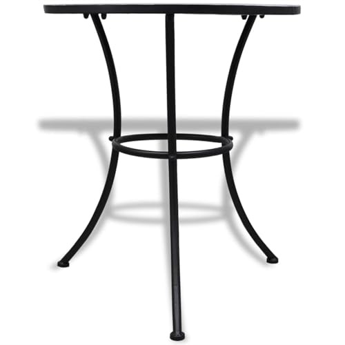 Gecheer Tavolo da bistrot, mosaico, 60 cm, blu e bianco, per balcone o giardino