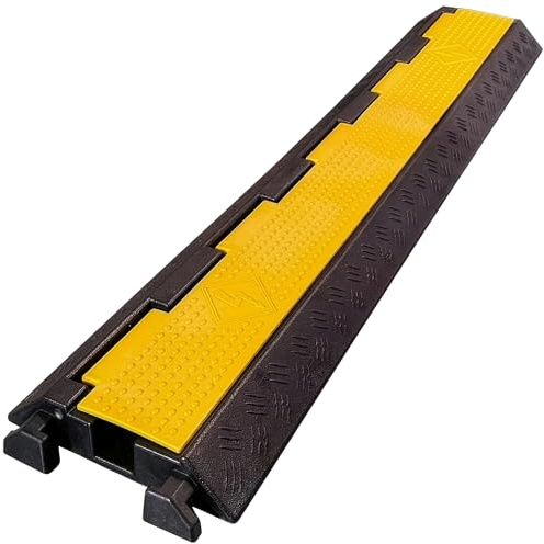 Rampe Passe-Câbles Résistante Jusqu’à 7,5 t – Protection de Câbles Extérieur Étanche en Caoutchouc Dur | Passe-Câble Rabattable Idéal Chantier, Route & Événements (Juno)
