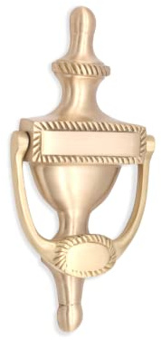 Infinity Decor Türklopfer im georgischen Stil, massives Messing, 150 mm, satiniertes Messing-Finish, Premium-Qualität, Hand-Türklopfer für Eingangstür, Möbel