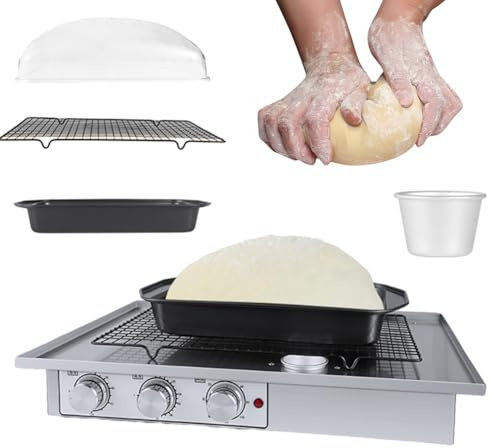 AYCDL Macchina per la fermentazione del pane, umidità e temperatura regolabili, temporizzazione 0-120 minuti, prova pasta con tazza e griglie umidificanti, per fare il pane, L, piccola